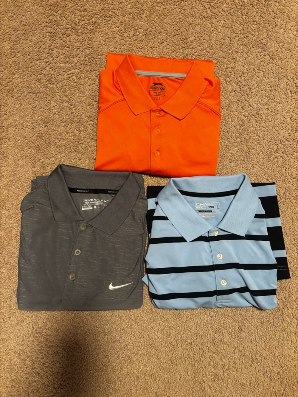 3 Men’s Golf Polos Nike, Slazenger